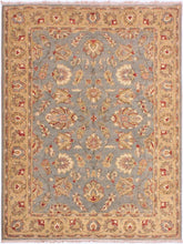handmade Traditional Kafkaz Lt. Gray Gold Hand Knotted RECTANGLE 100% WOOL area rug 5 x 7